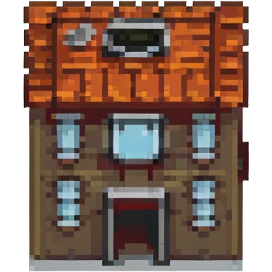Soviet house, pixel art style, small scale, boxy, flat roof, minimal color emoji