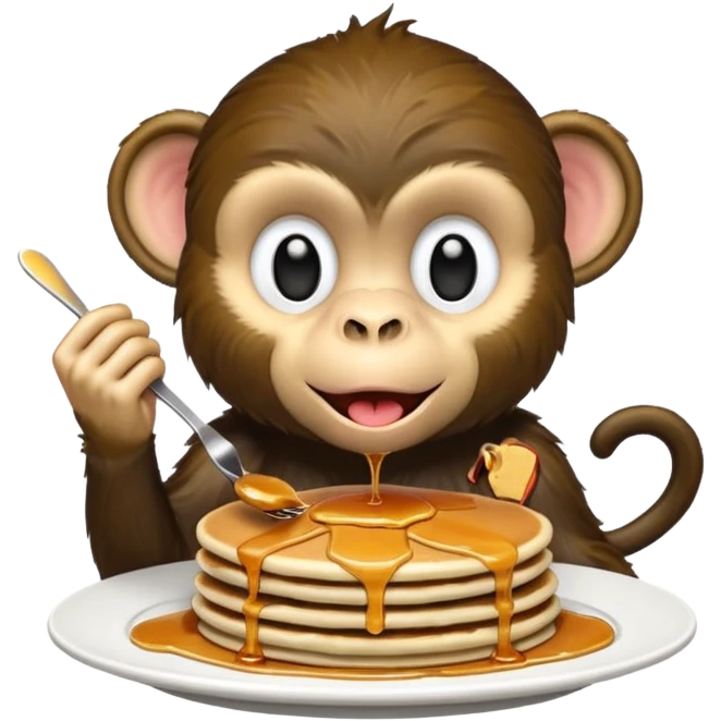 Jet Black monkey eating pancakes  emoji