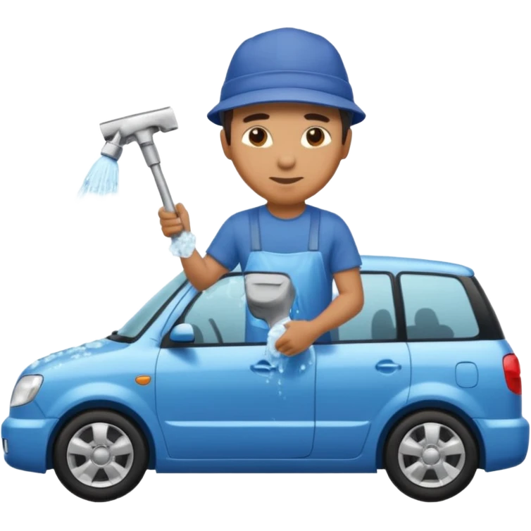 car washer man with car  emoji