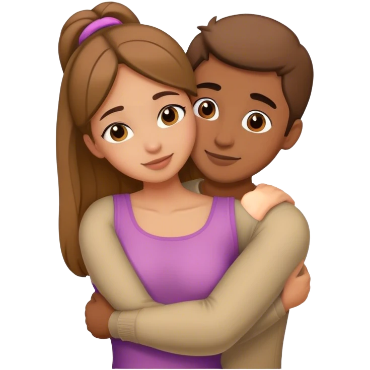 Girl and guy hugging emoji