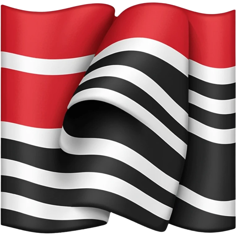Red white and black lined flag emoji
