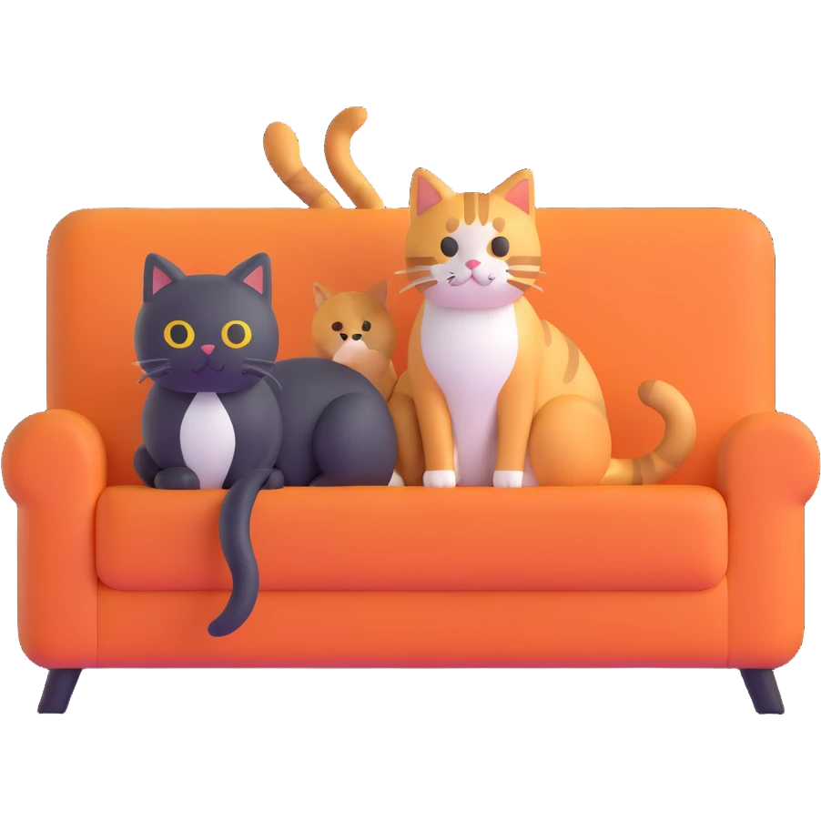 cat sitting next to person on sofa emoji