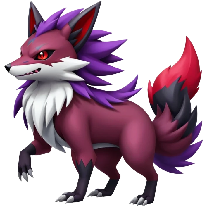Shiny Dark Zigzagoon-Zoroark-Zangoose-Hybrid (Full body) emoji