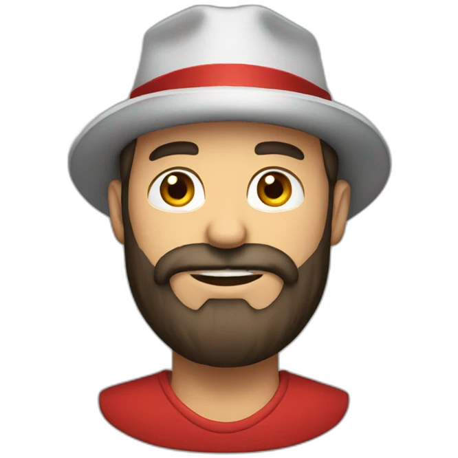 bearded guy with a red hat emoji