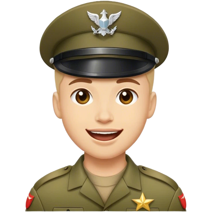 realistic joyful soldier emoji