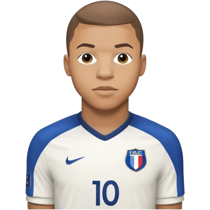 Kylian Mbappé soccer player in France jersey number 10 emoji