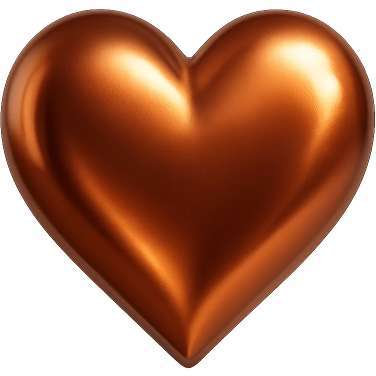 heart with a metallic copper finish emoji