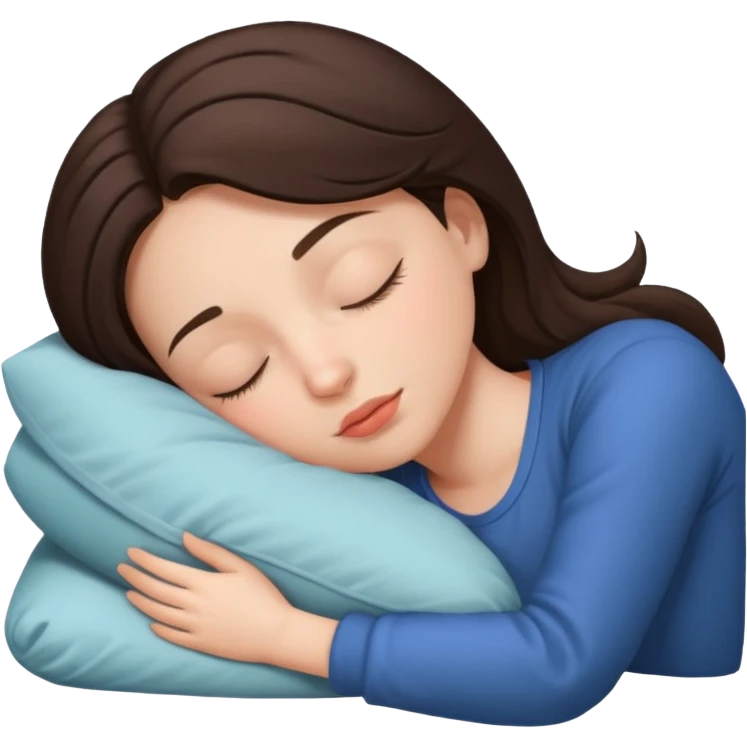 Brunette girl sleeping emoji