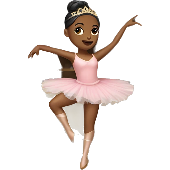  brown skin ballerina in a music box emoji