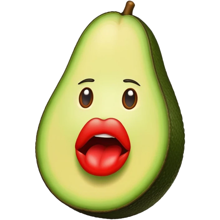 Aguacate con labios grandes emoji