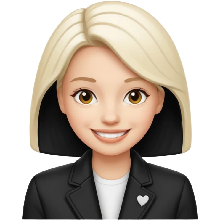 balck and white photo woman in jacket emoji