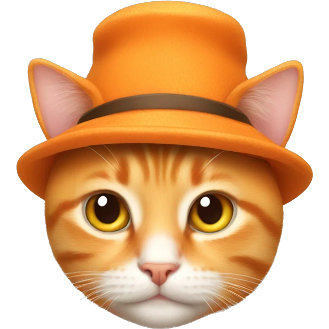 cute orange cat with hat emoji