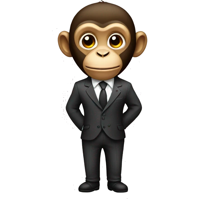 A monkey in a suit emoji