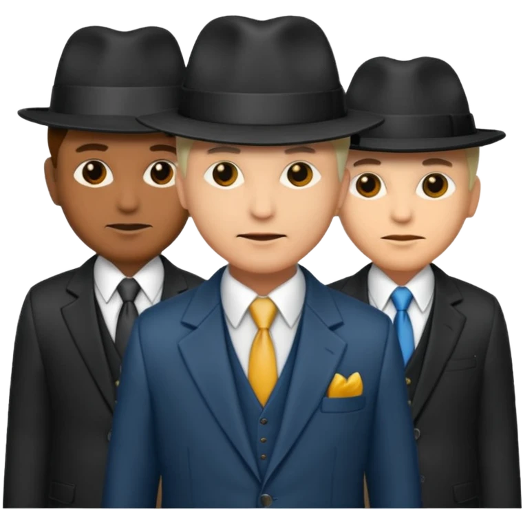 Retro Mobster with different colored suits and hats emoji