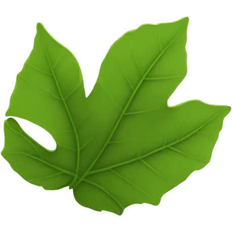 Rolled up leaf as a tube form emoji