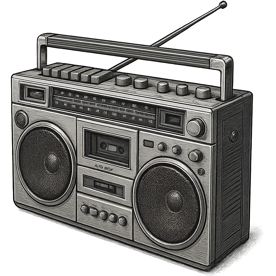A boombox column emoji