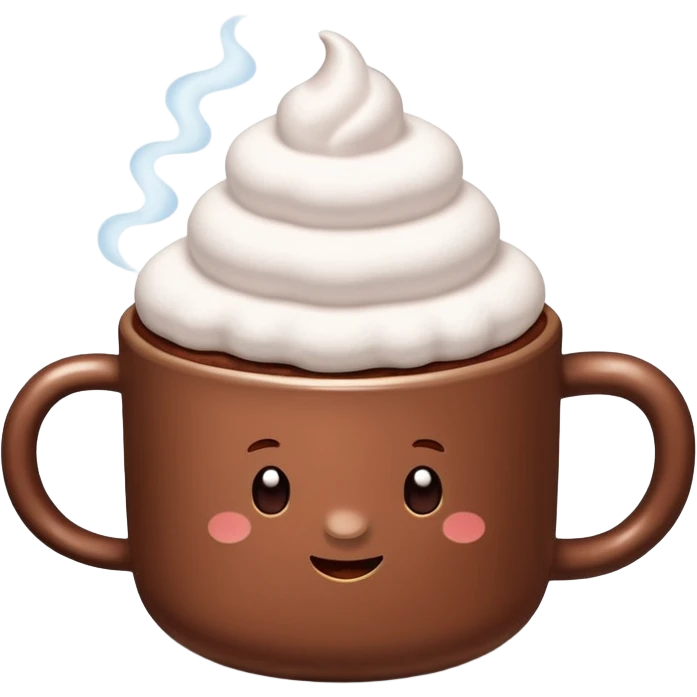 cup of hot cocoa with some marshmallow emoji
