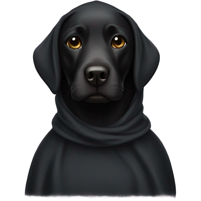 Black lab wearing a hijab emoji