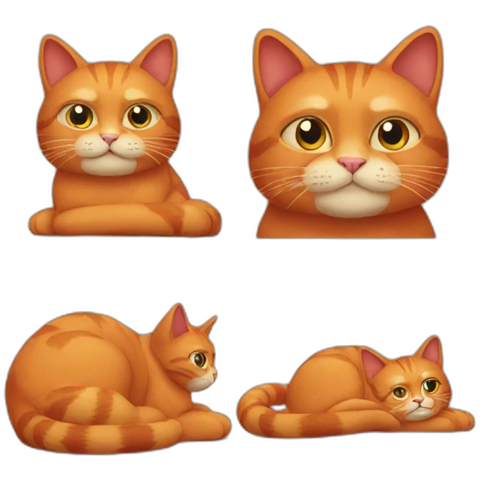 red cat sit emoji