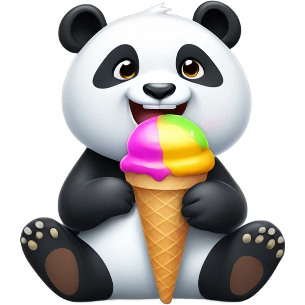 Panda eating ice cream emoji