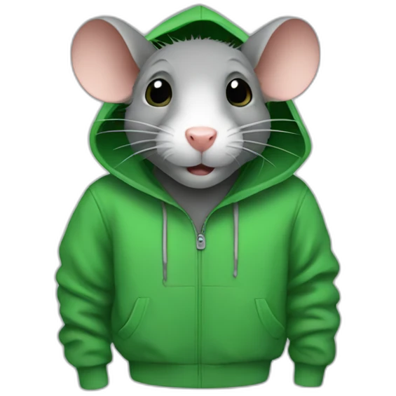 Rat in green hoodie  emoji