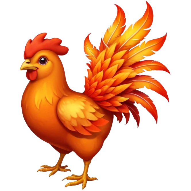 Fire chicken emoji