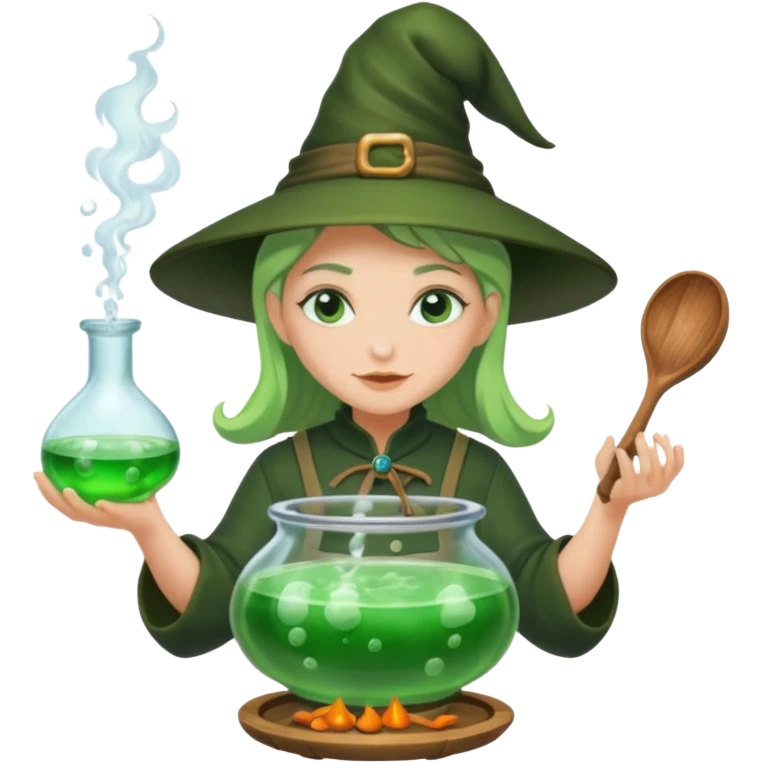 green witch cooking potion emoji