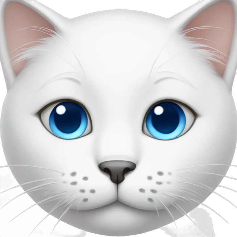 White cat with blue eyes  emoji