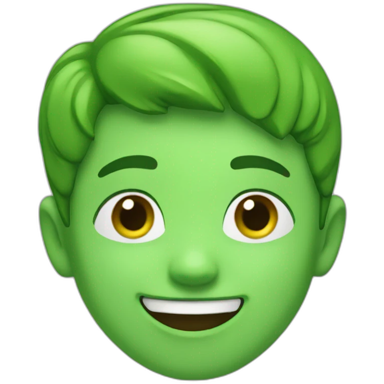 pleased boy with green skin emoji