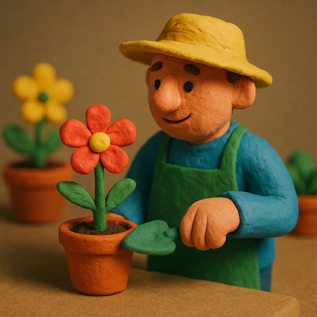 jardinier, claymation style emoji