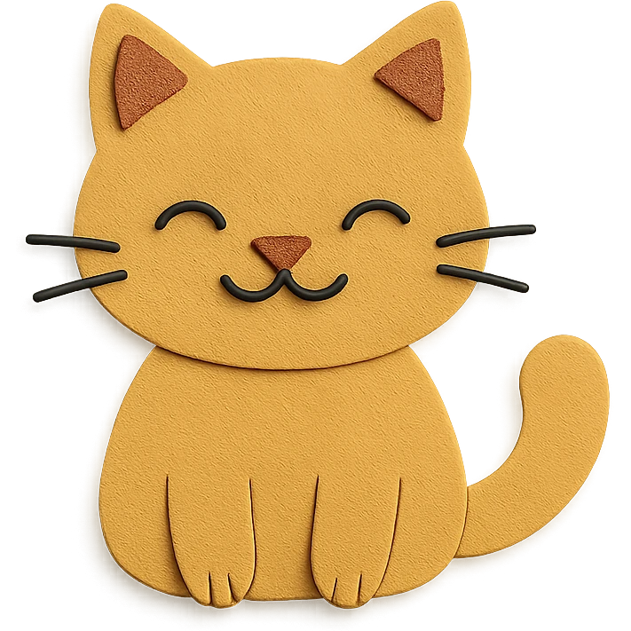 icon of a cat in paper craft style emoji