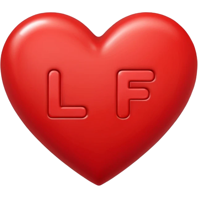 The letters l and f in a heart emoji
