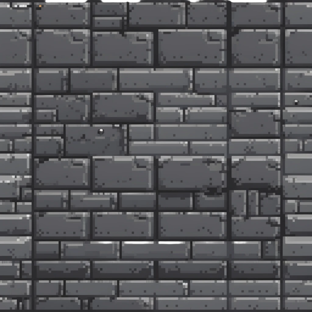 solid metal stone block wall with rivets and industrial details, dark gray with metallic highlights, 32x32 game asset emoji