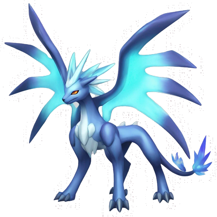  cool edgy shiny colorful godly ethereal Suicune-Dialga-Fakemon full body emoji