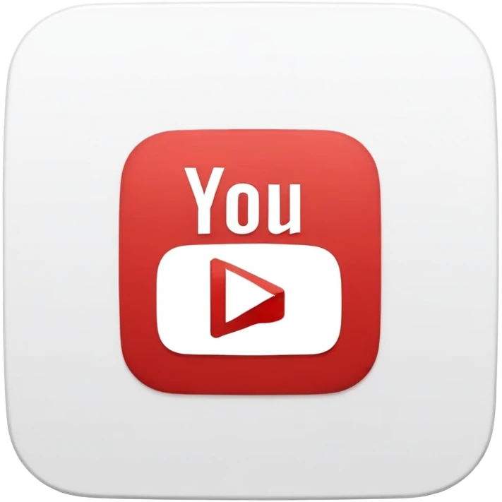 YouTube app icon, rounded square, red and white emoji