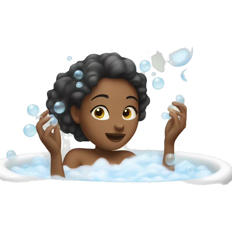 Woman taking a bubble bath emoji
