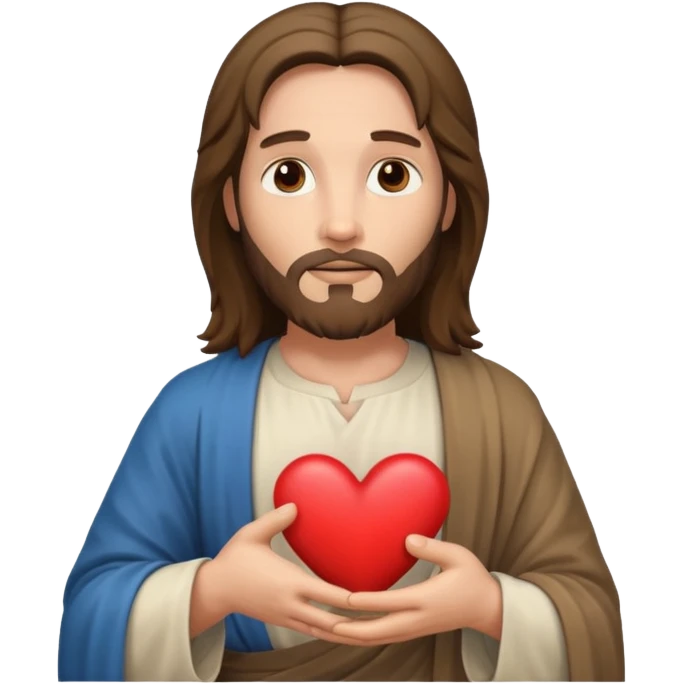 Jesus con un corazón en la mano emoji
