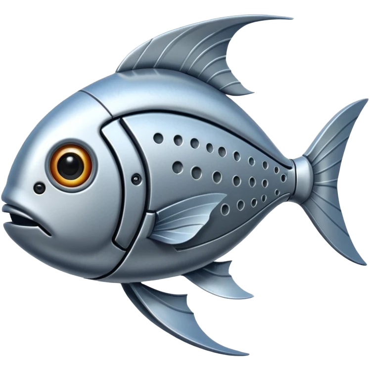 robot fish with iron skin emoji