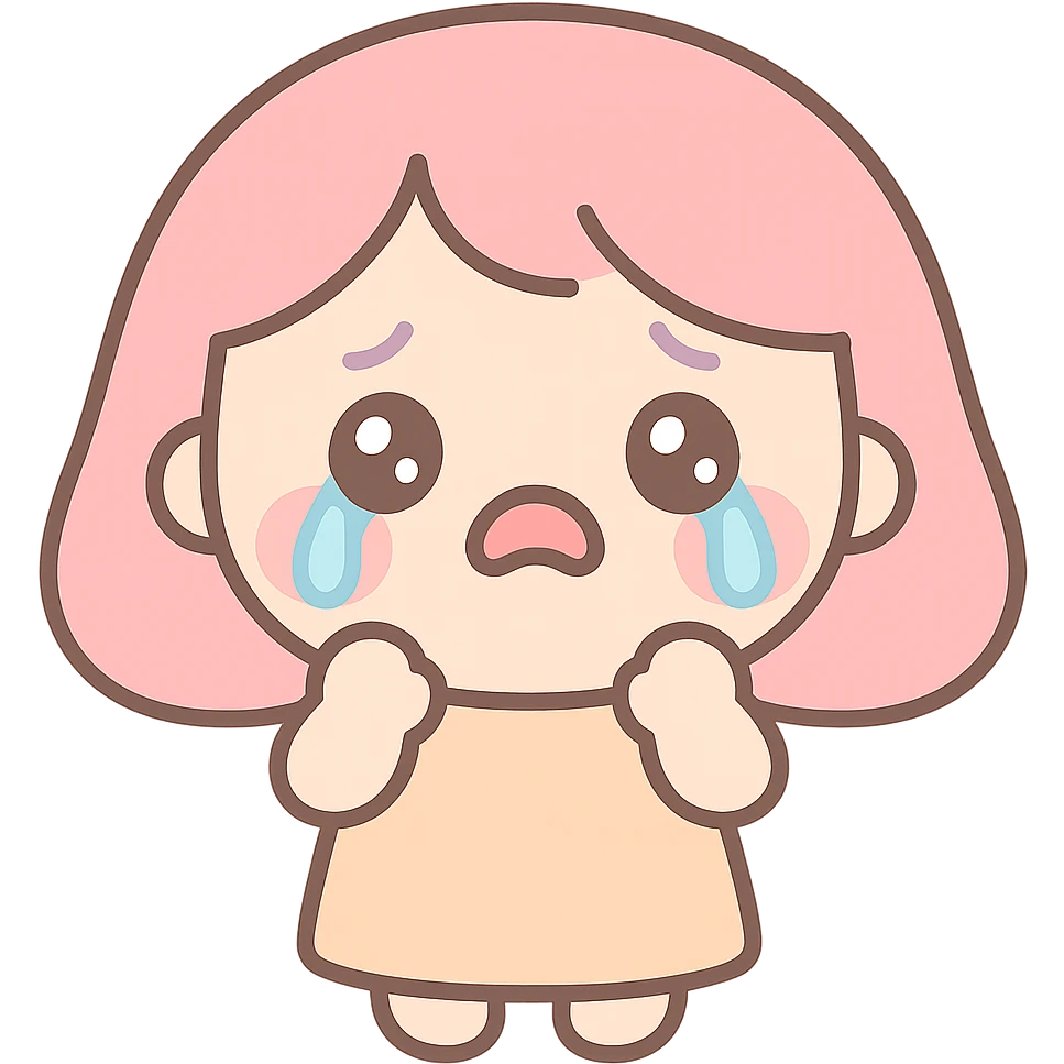 울고 있는 귀여운 캐릭터, 카와이 스타일 emoji