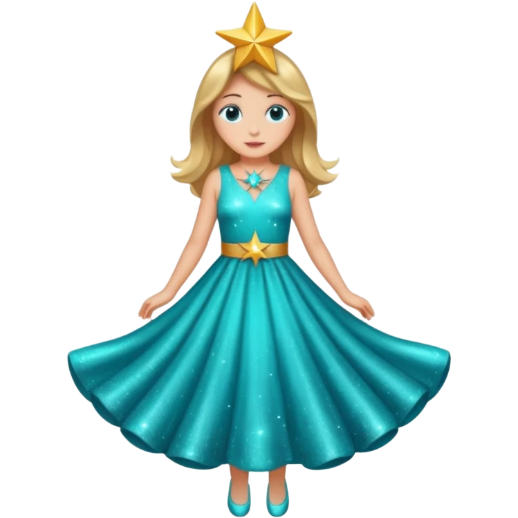 star wearing a turquoise dress emoji