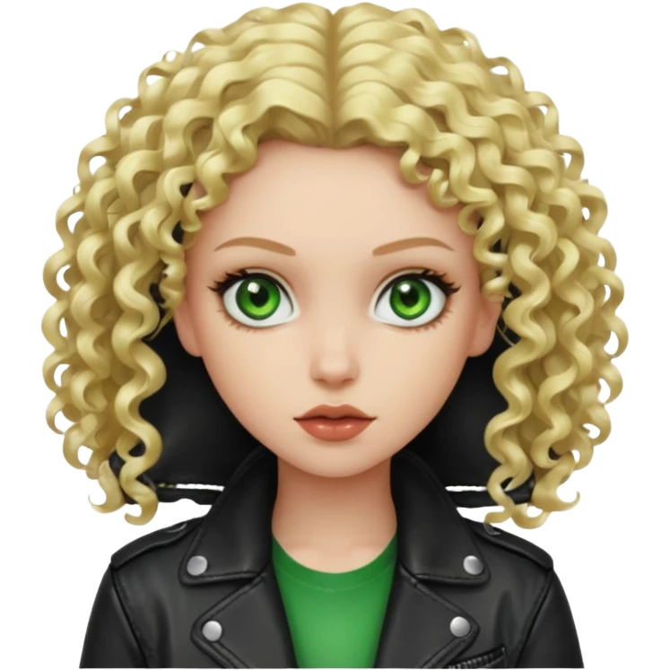 Bad Girl blonde curly Hair 
Green eyes emoji