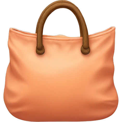 peach colored bag that looks with 2 round things in it and the bag is hairy emoji