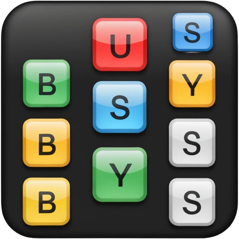  the letters “busy” on a black square  emoji