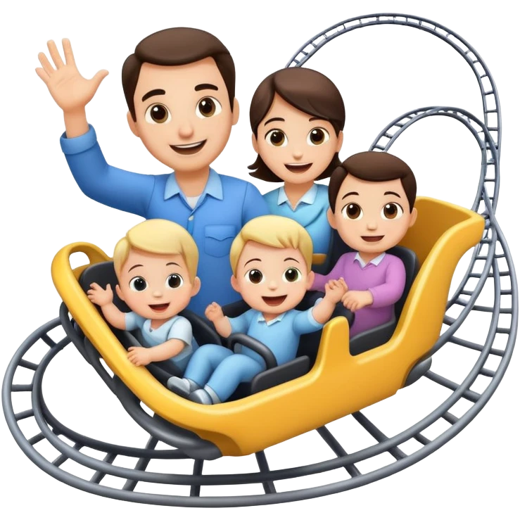 roller coaster -- with baby, adult, corporate worker emoji