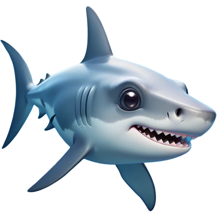 Cinematic Cute Hammerhead Shark Portrait Emoji, Head tilted playfully and inquisitively, with a charming, distinctive hammer-shaped head and wide, expressive eyes on either side, a sleek, smooth body accented by gentle fin curves, Simplified yet irresistibly adorable features, highly detailed, glowing with a soft, inviting ocean glow, high shine, affectionate and lively, stylized with a touch of whimsical marine charm, soft glowing outline, capturing the essence of a mischievous yet endearing hammerhead that seems as if it could swim out of the screen into your heart! emoji