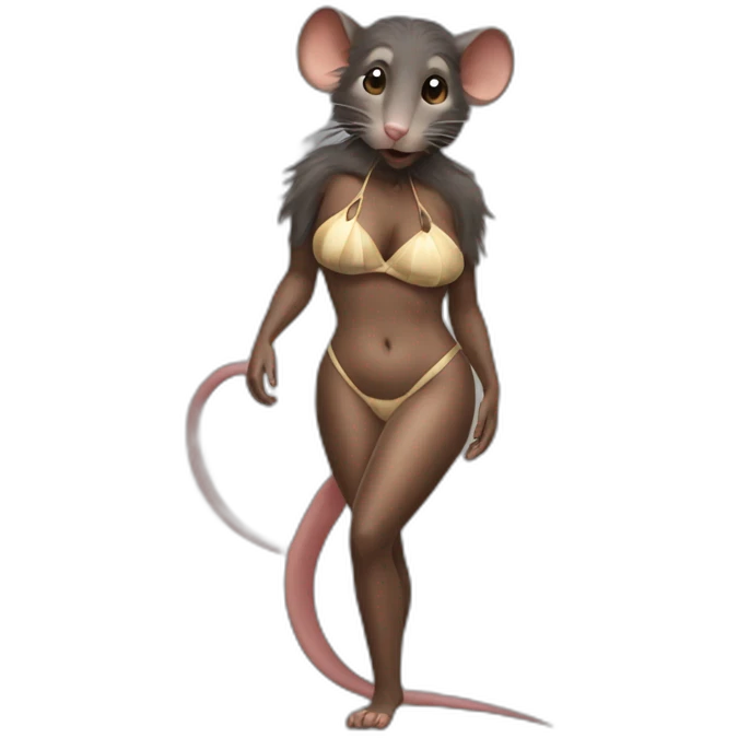 rat woman with bikini emoji