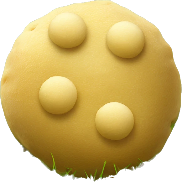 Two balls of dough covered in grass emoji