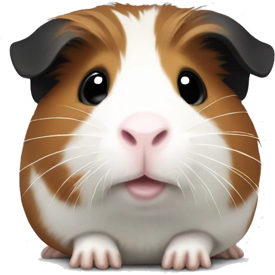 Guinea pig with white, black and brown emoji