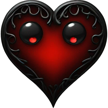 heart in gothic red black  emoji