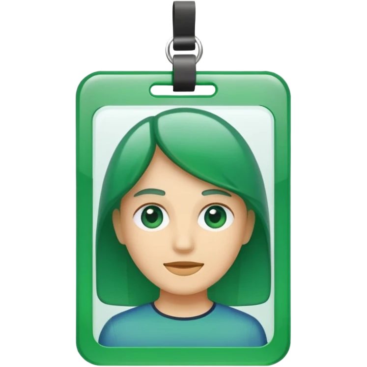 green colored photo ID emoji